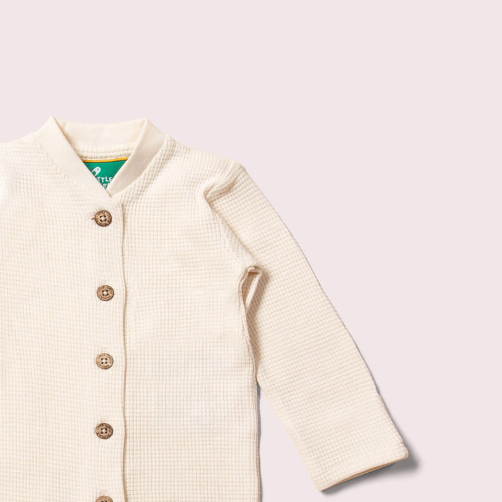 Cream Organic Waffle Playsuit