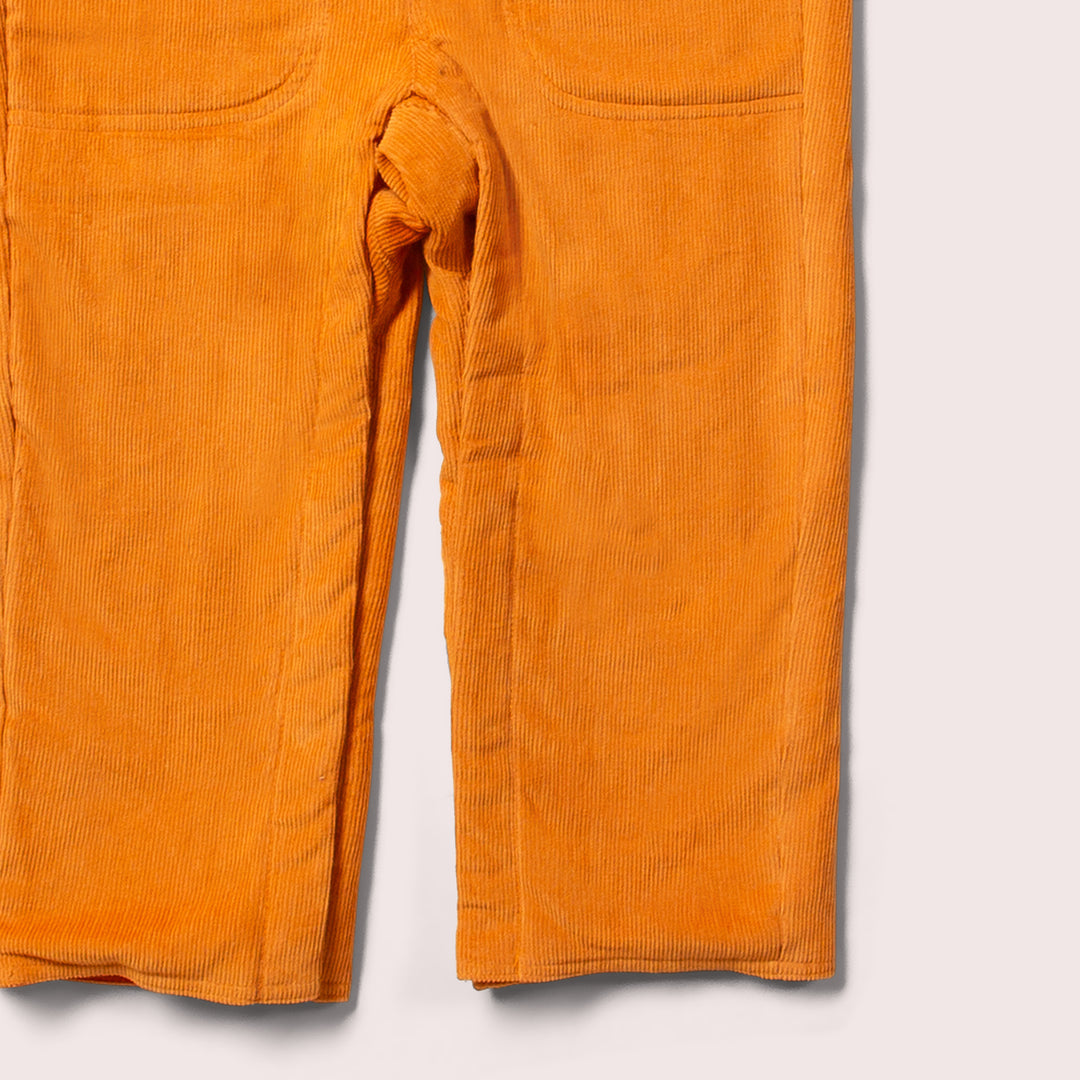 Golden Ochre Lined Corduroy Dungarees