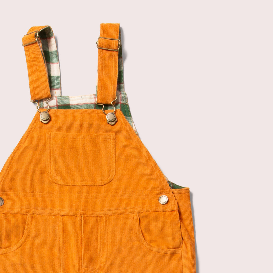 Golden Ochre Lined Corduroy Dungarees