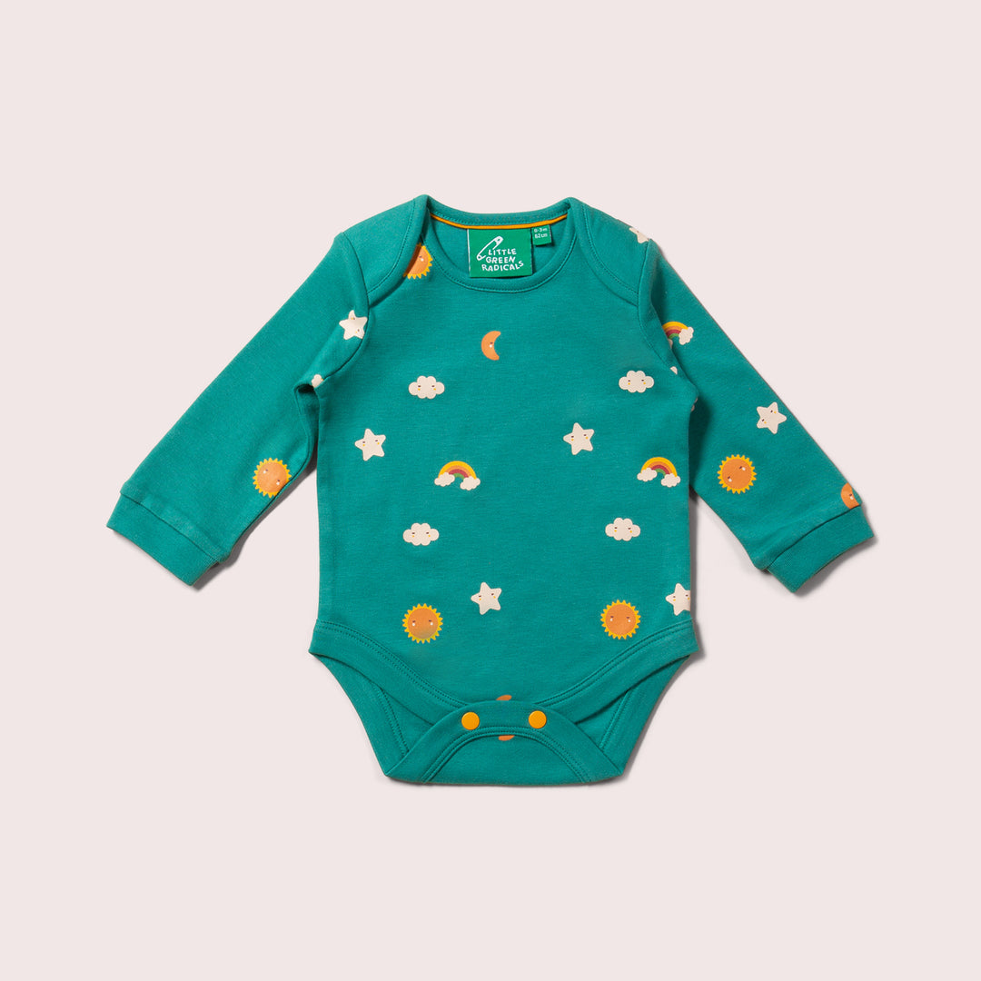 Turquoise Skies Organic Baby Bodysuit Set - 2 Pack