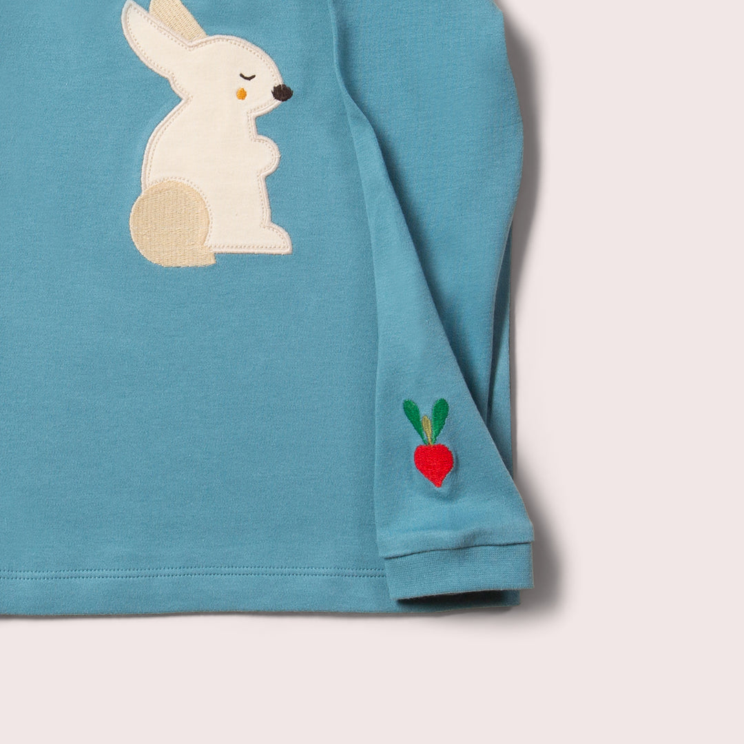 Radish Rabbit Applique Long Sleeve T-Shirt