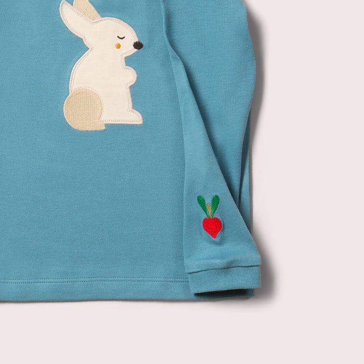 Radish Rabbit Applique Long Sleeve T-Shirt