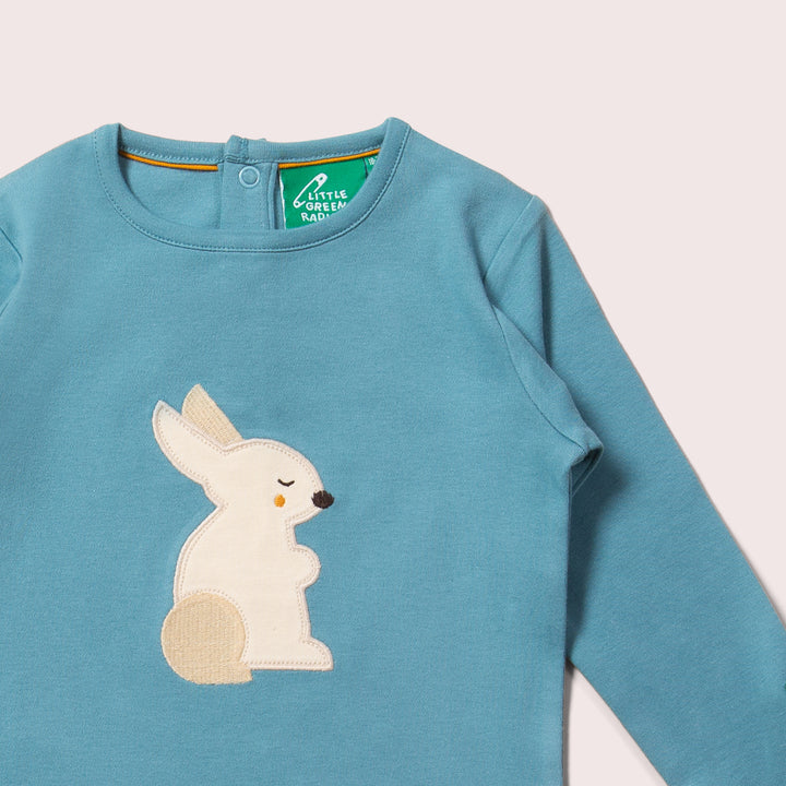 Radish Rabbit Applique Long Sleeve T-Shirt