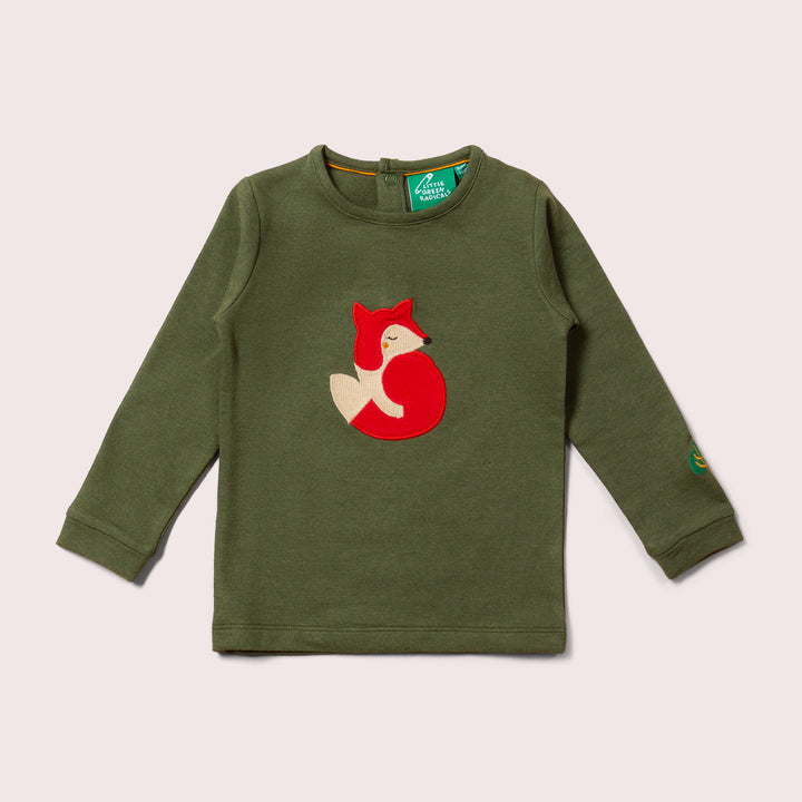 Little Fox Applique Long Sleeve T-Shirt