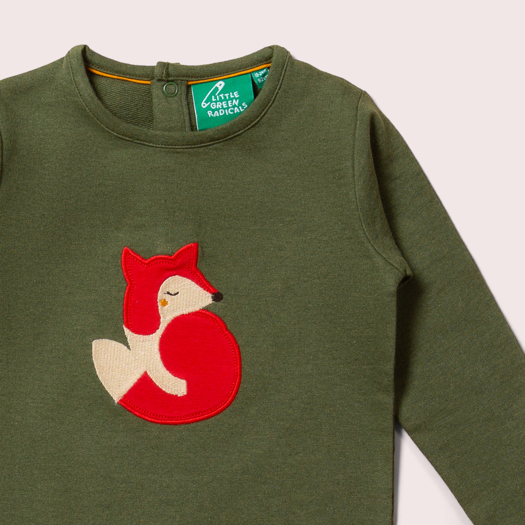 Little Fox Applique Long Sleeve T-Shirt