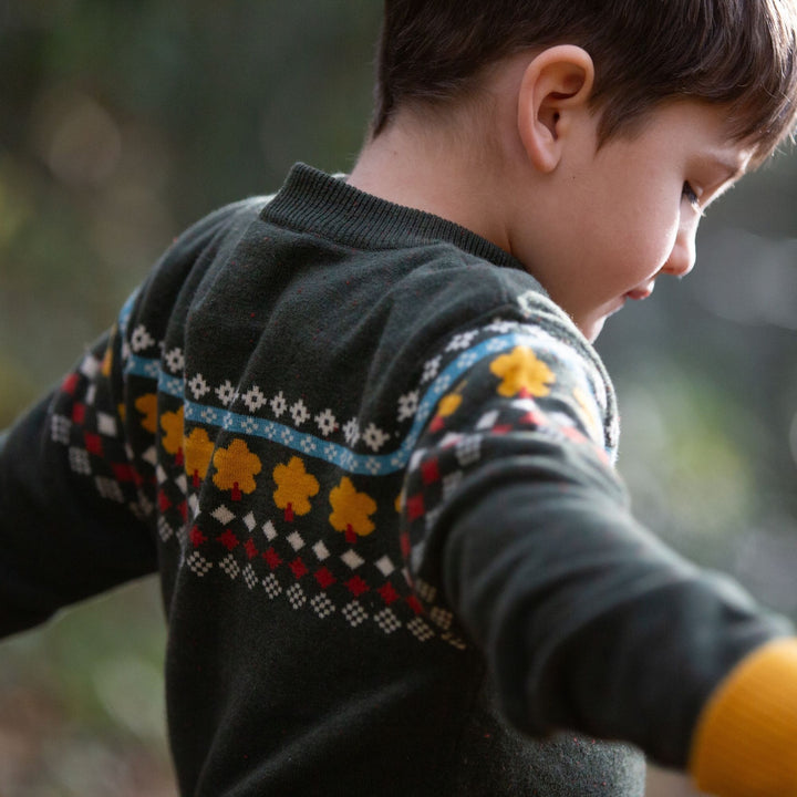 From One To Another Autumn Leaf Fair Isle Knitted Jumper