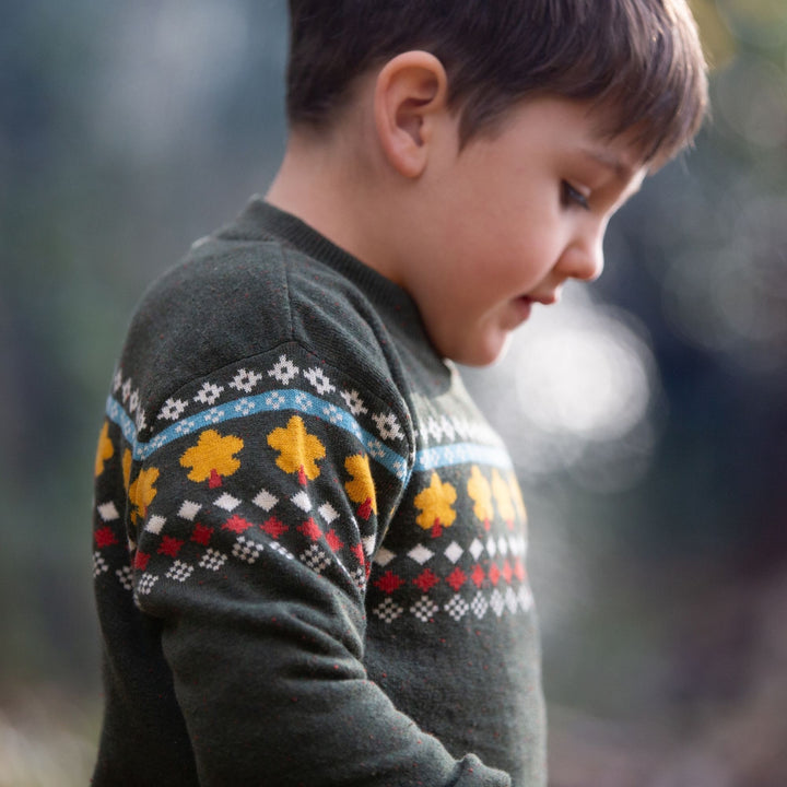 From One To Another Autumn Leaf Fair Isle Knitted Jumper