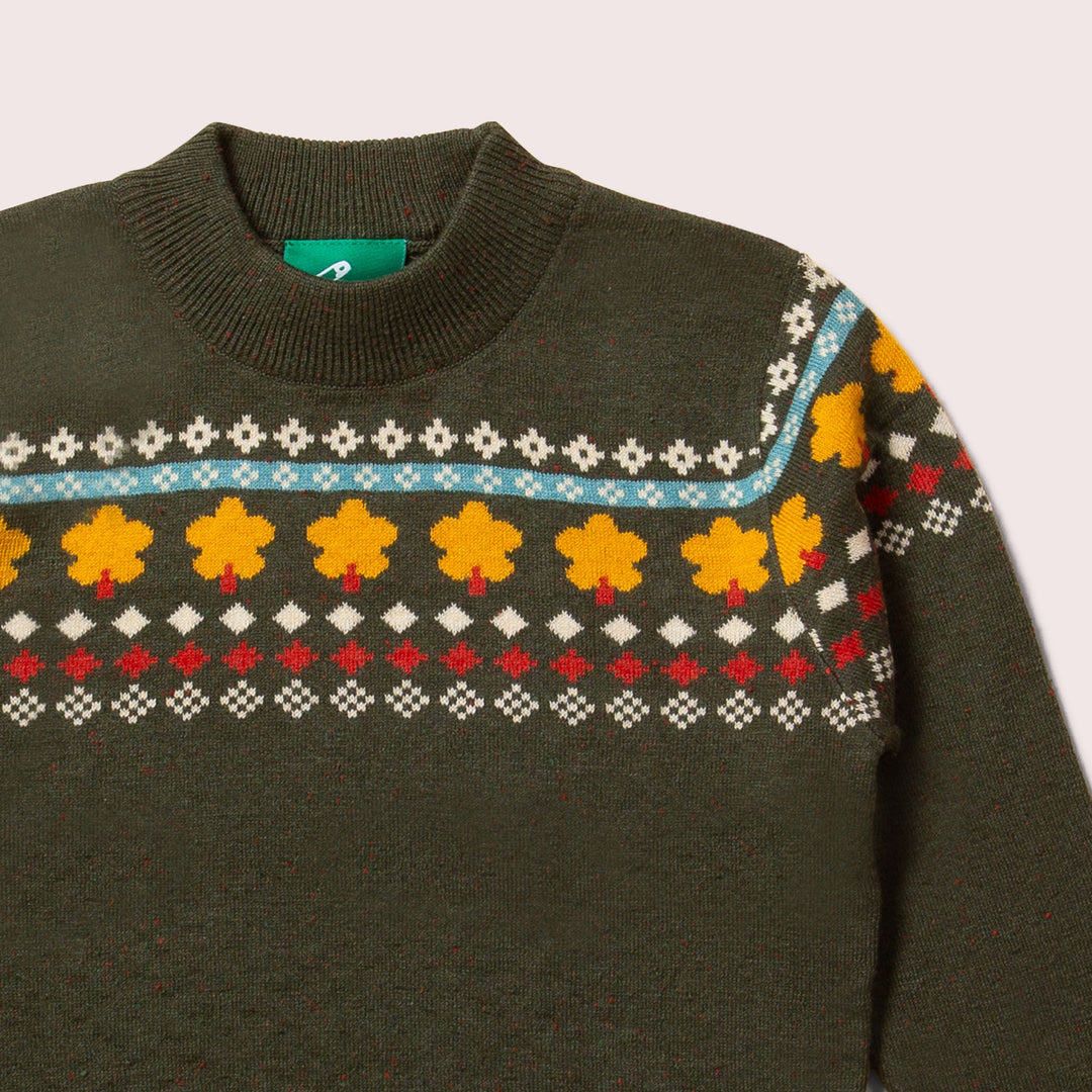 From One To Another Autumn Leaf Fair Isle Knitted Jumper