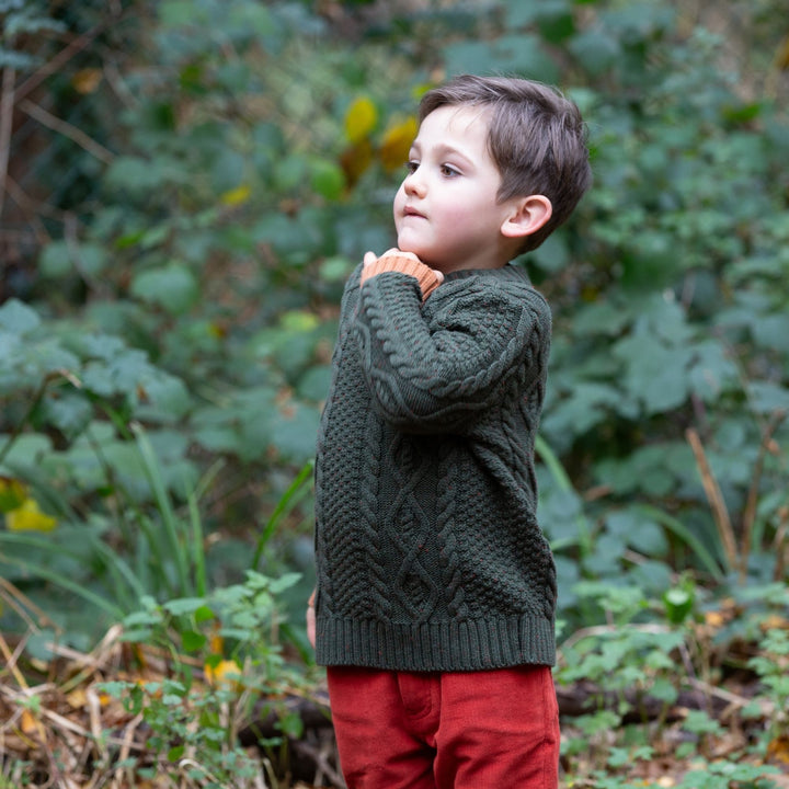 From One To Another Fern Aran Snuggly Knitted Jumper