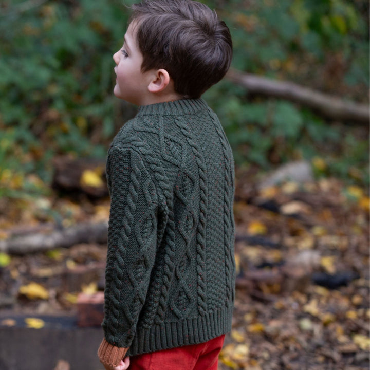 From One To Another Fern Aran Snuggly Knitted Jumper