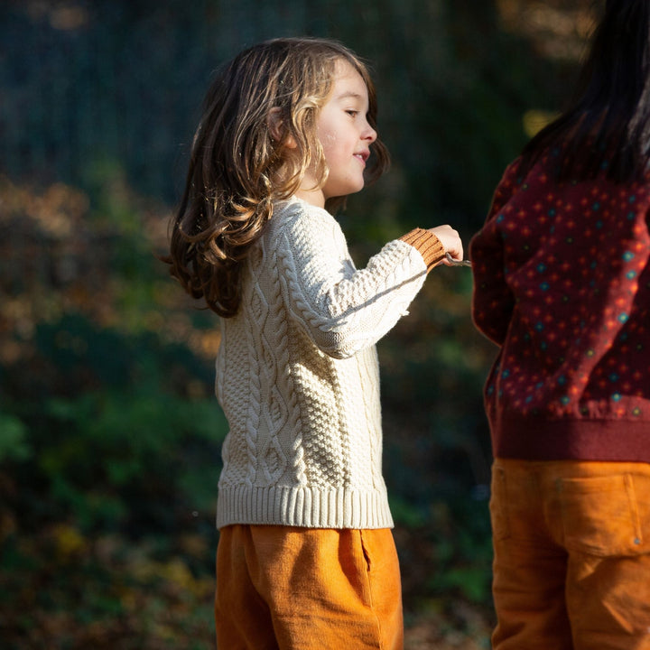 From One To Another Oatmeal Aran Snuggly Knitted Jumper