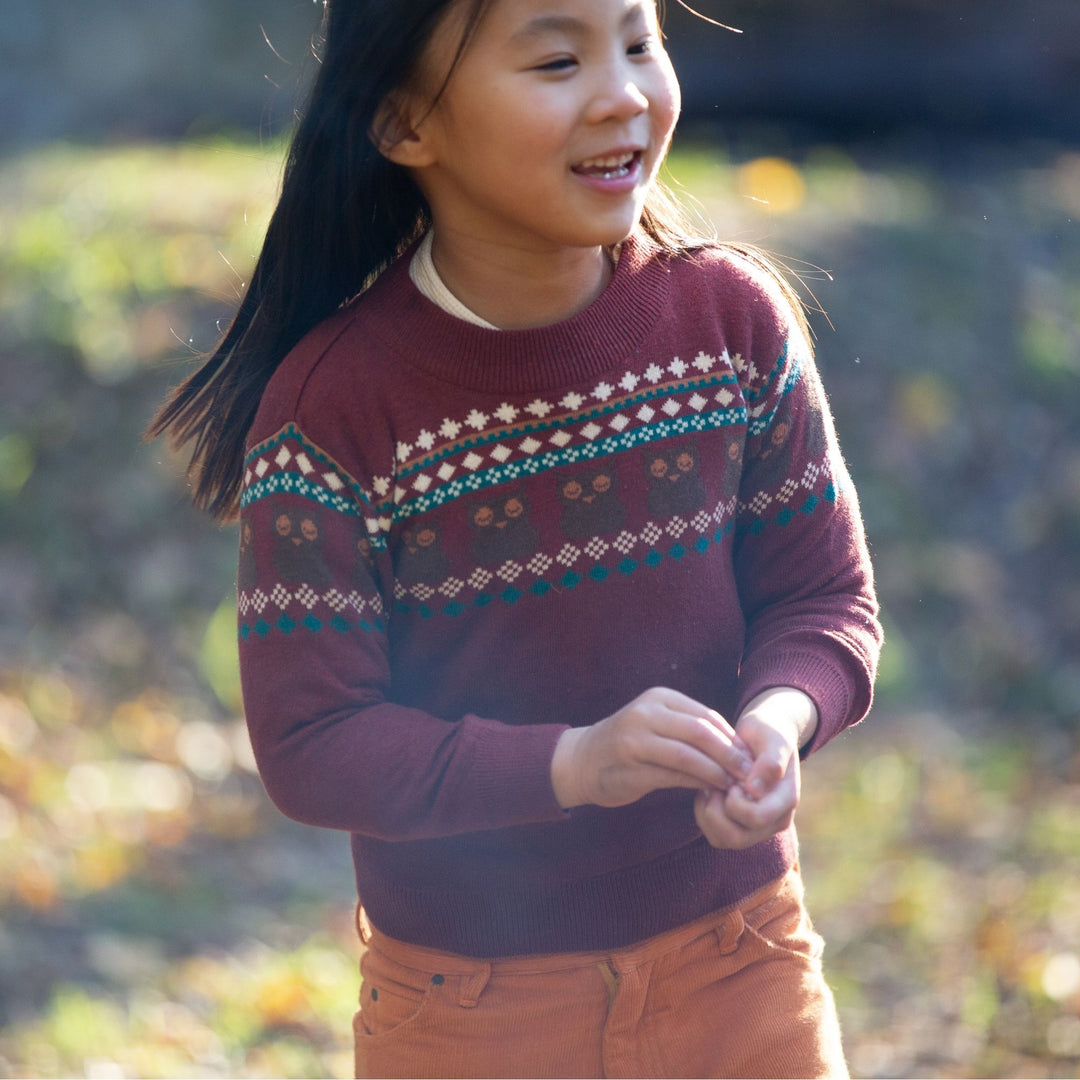 From One To Another Owl Fair Isle Knitted Jumper