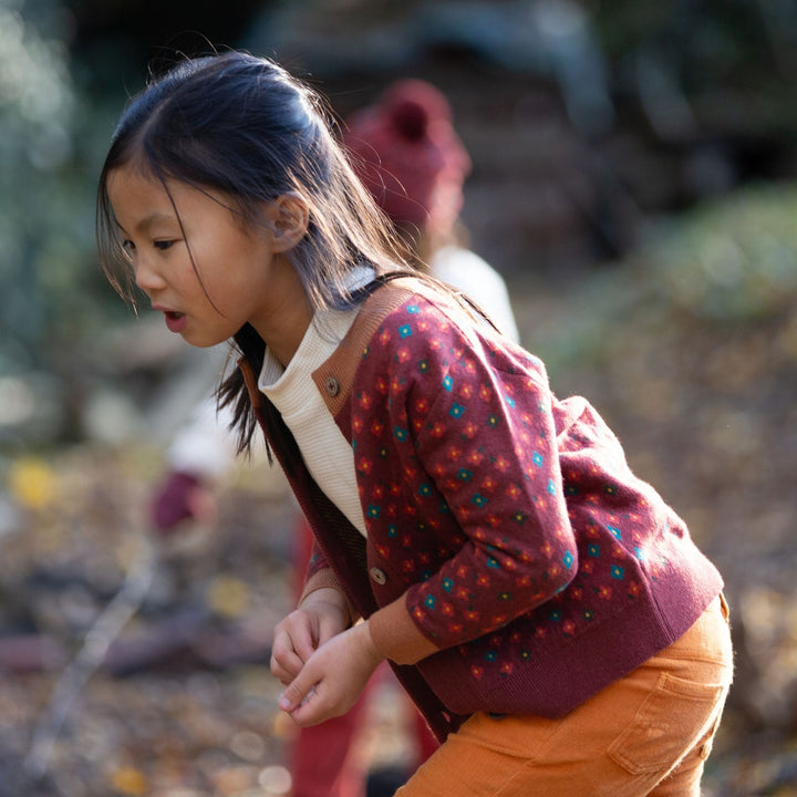 From One To Another Hazelnut Flowers Knitted Cardigan