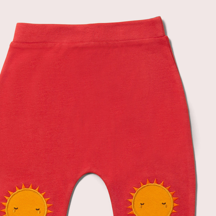 Soft Red Sun Knee Patch Joggers