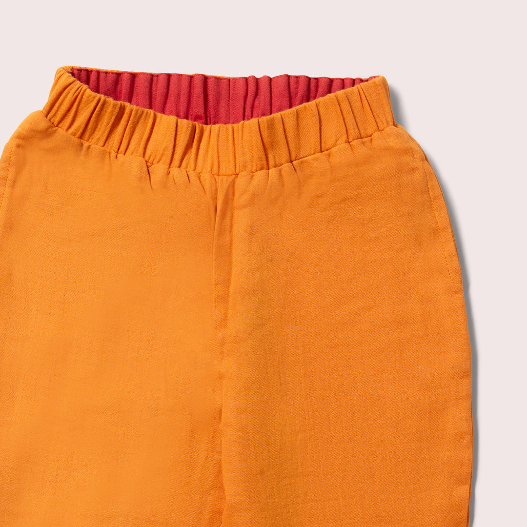 Golden Ochre & Hazelnut Reversible Pull On Trousers