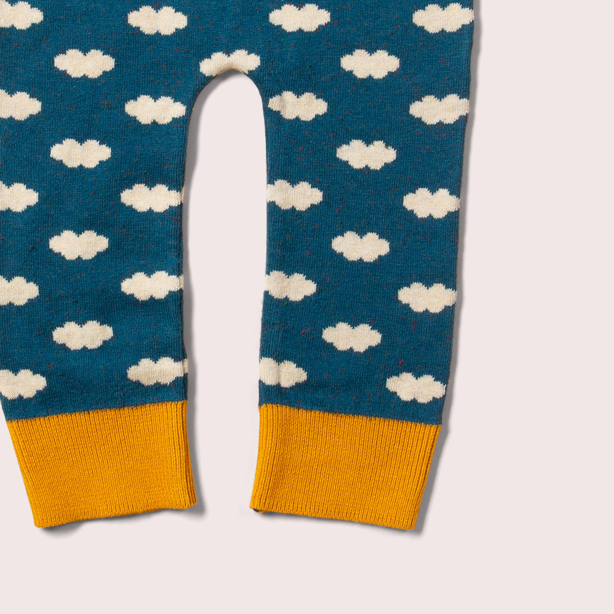 Teal Cloud Tie Waist Knitted Joggers