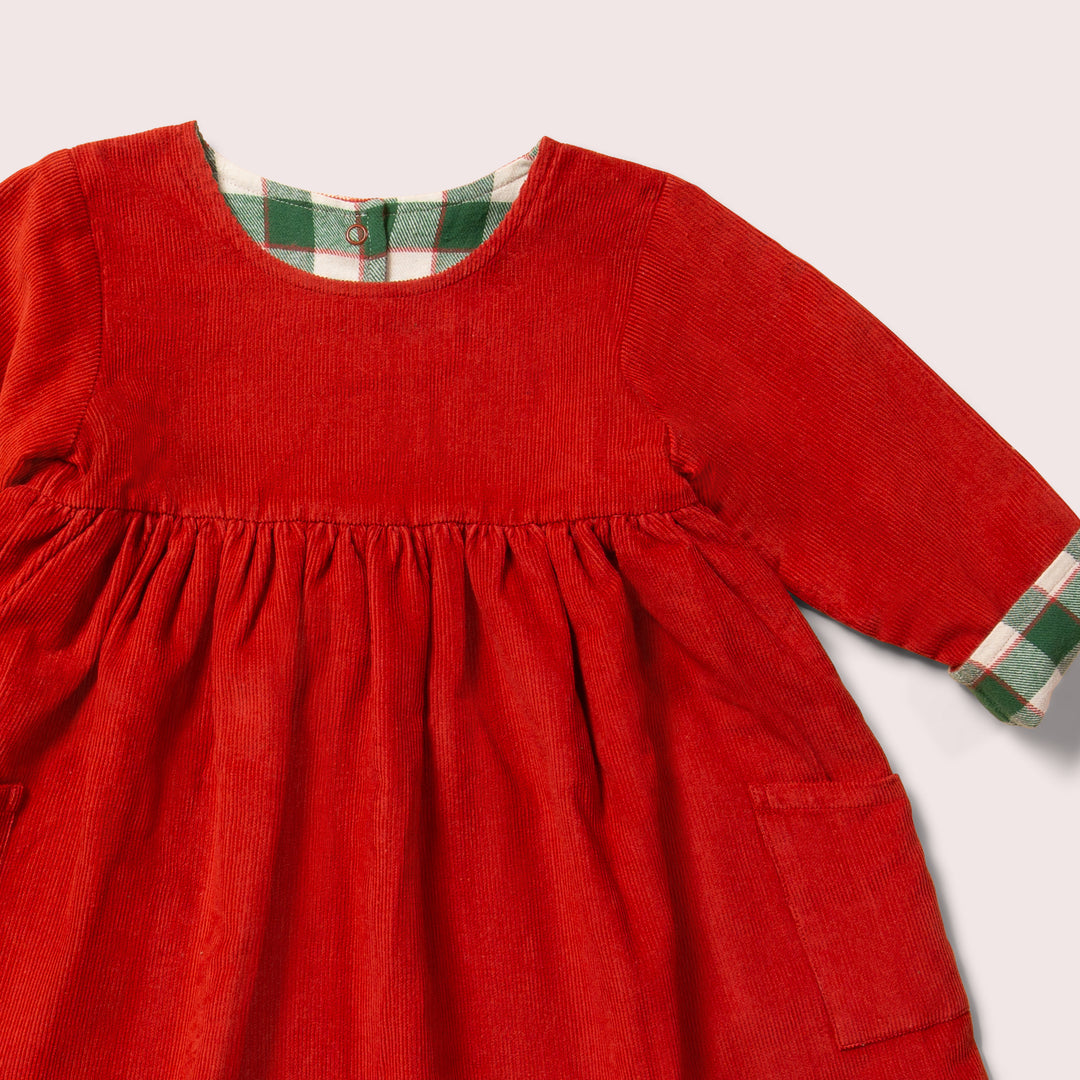 Hazelnut Day After Day Reversible Corduroy Pocket Dress