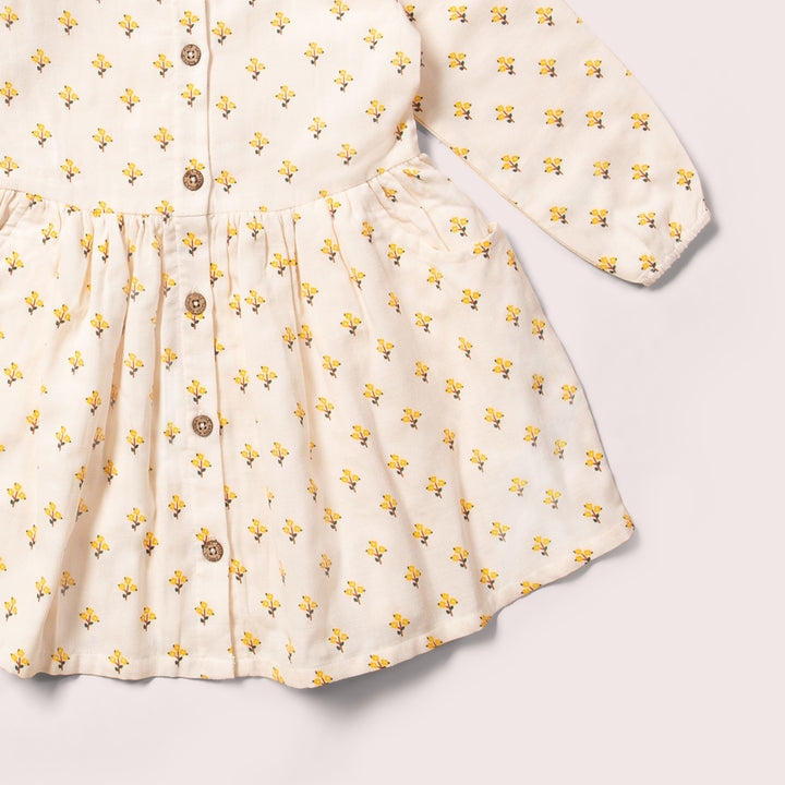 Golden Flowers Comfy Pocket Dress