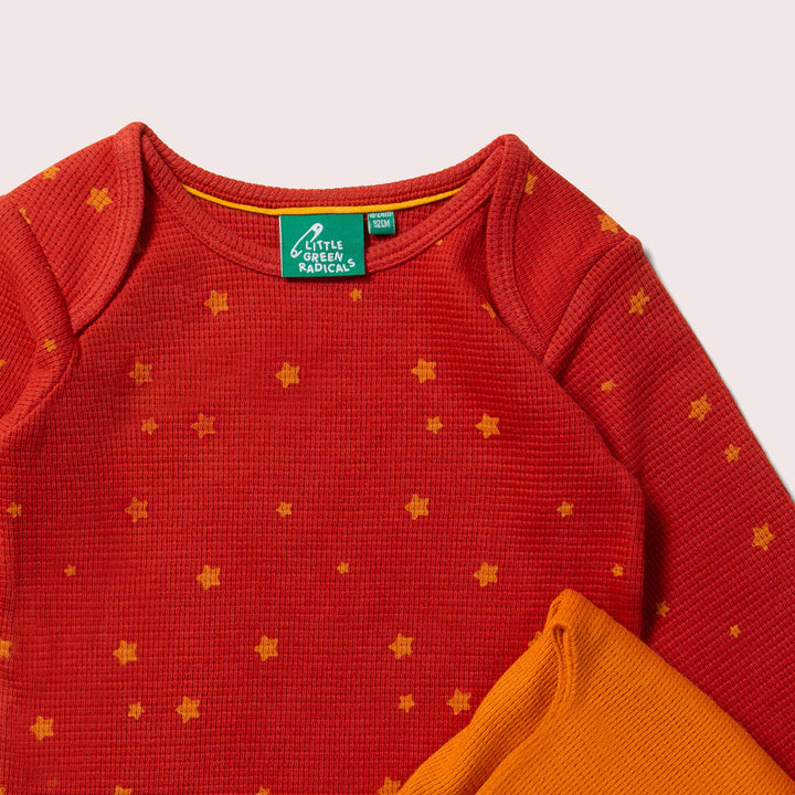 Hazelnut Stars Organic Waffle T-Shirt & Jogger Playset