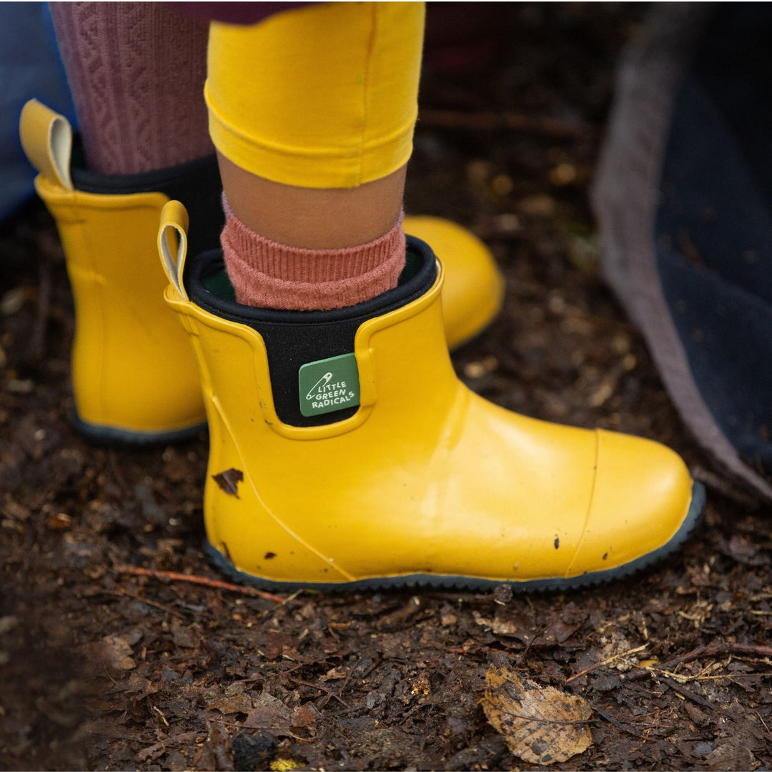 Gold Lined Ankle Wellington Boots