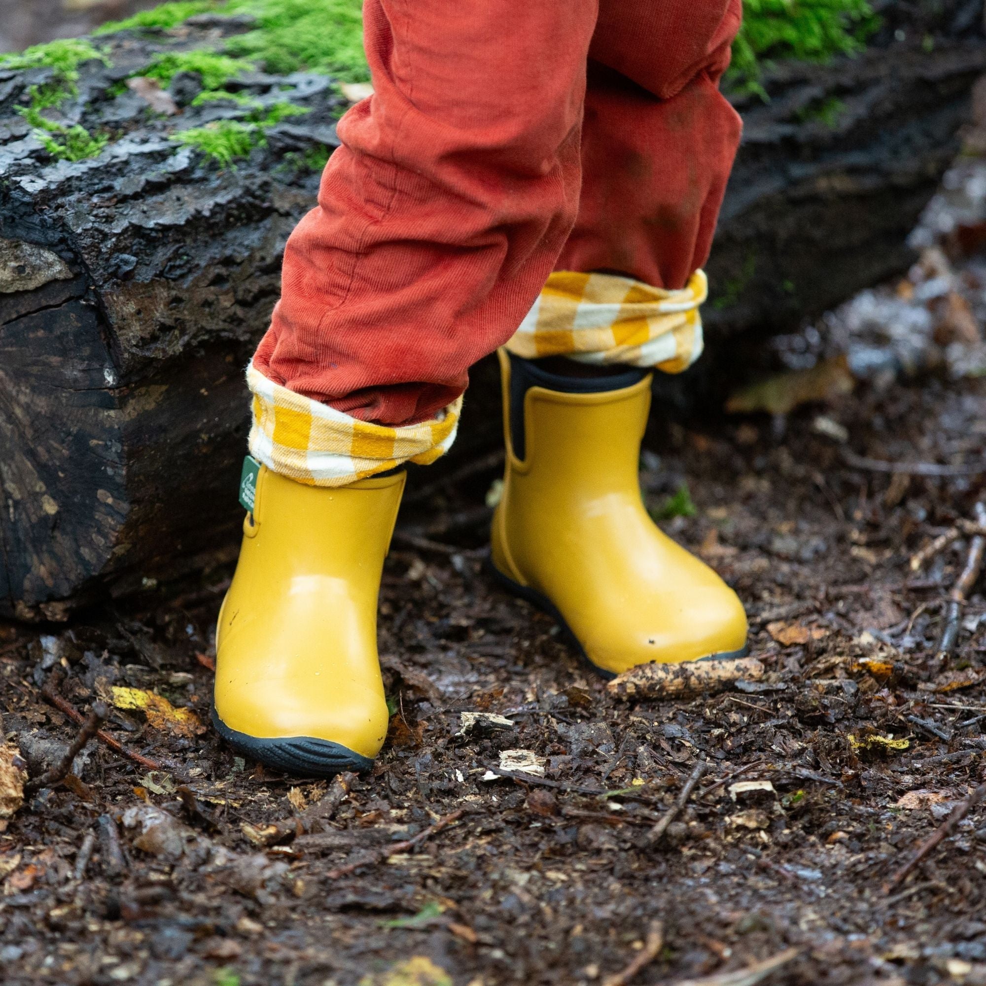 Gold Lined Ankle Rain Boots