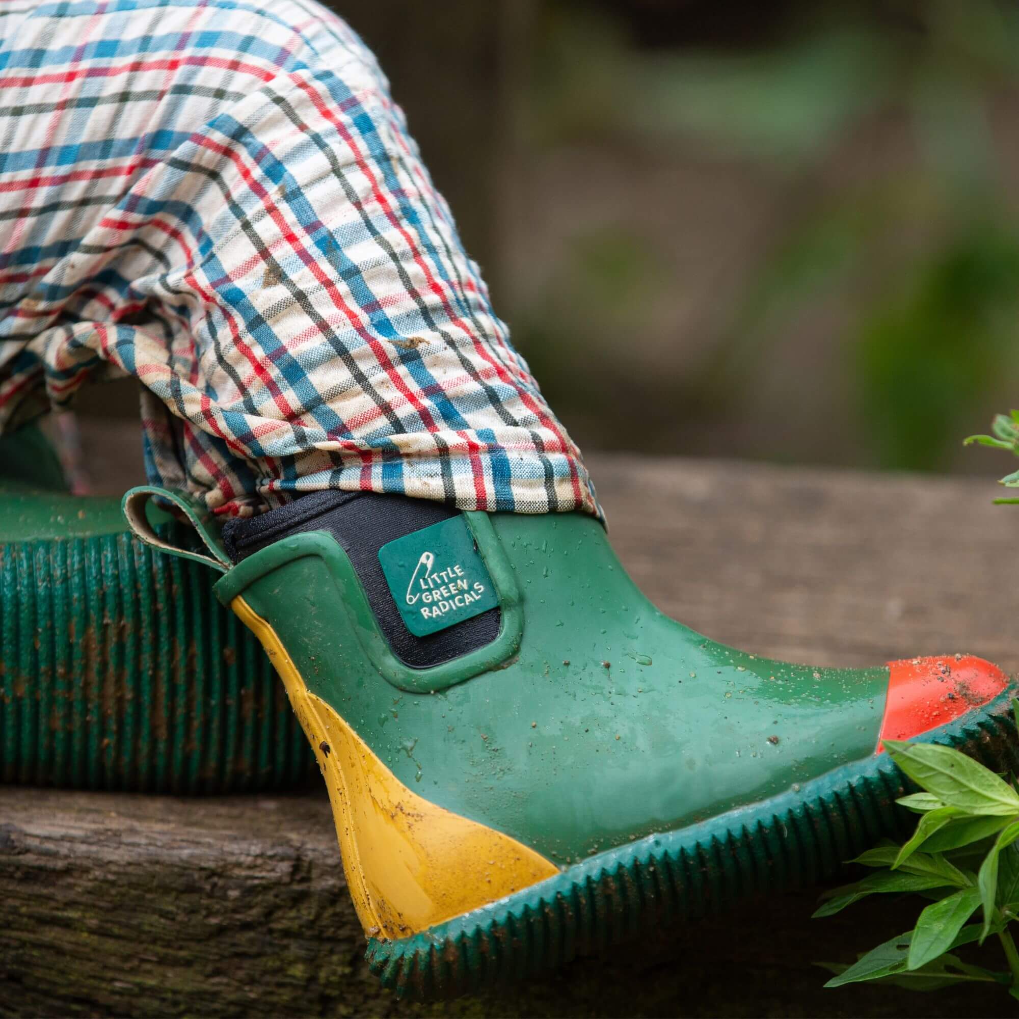 Colour Block Lined Ankle Rain Boots