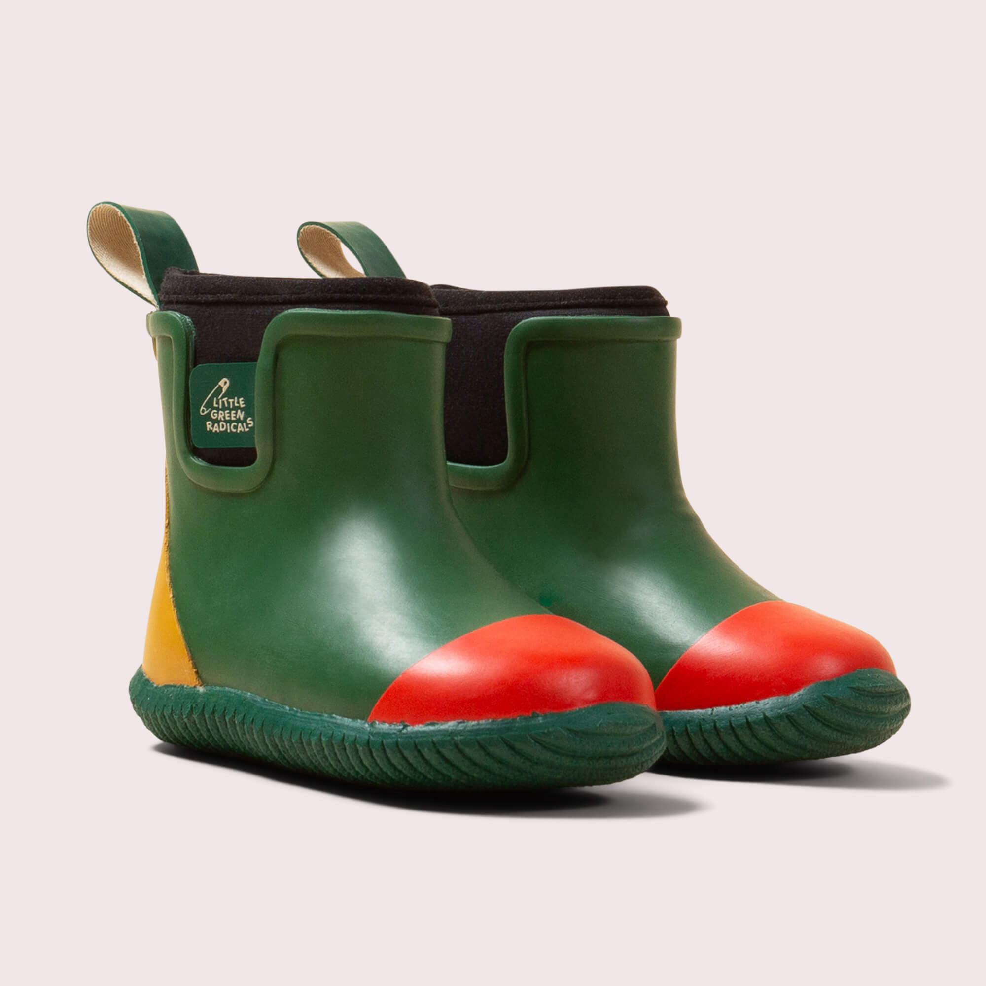 Colour Block Lined Ankle Rain Boots