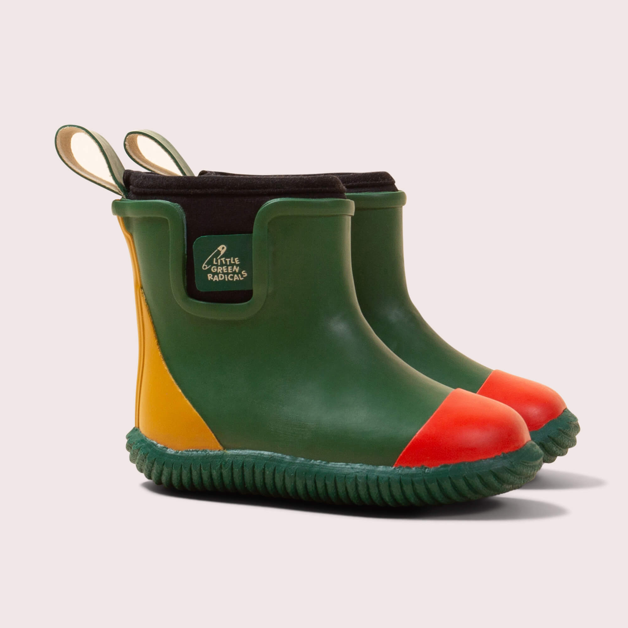 Colour Block Lined Ankle Rain Boots
