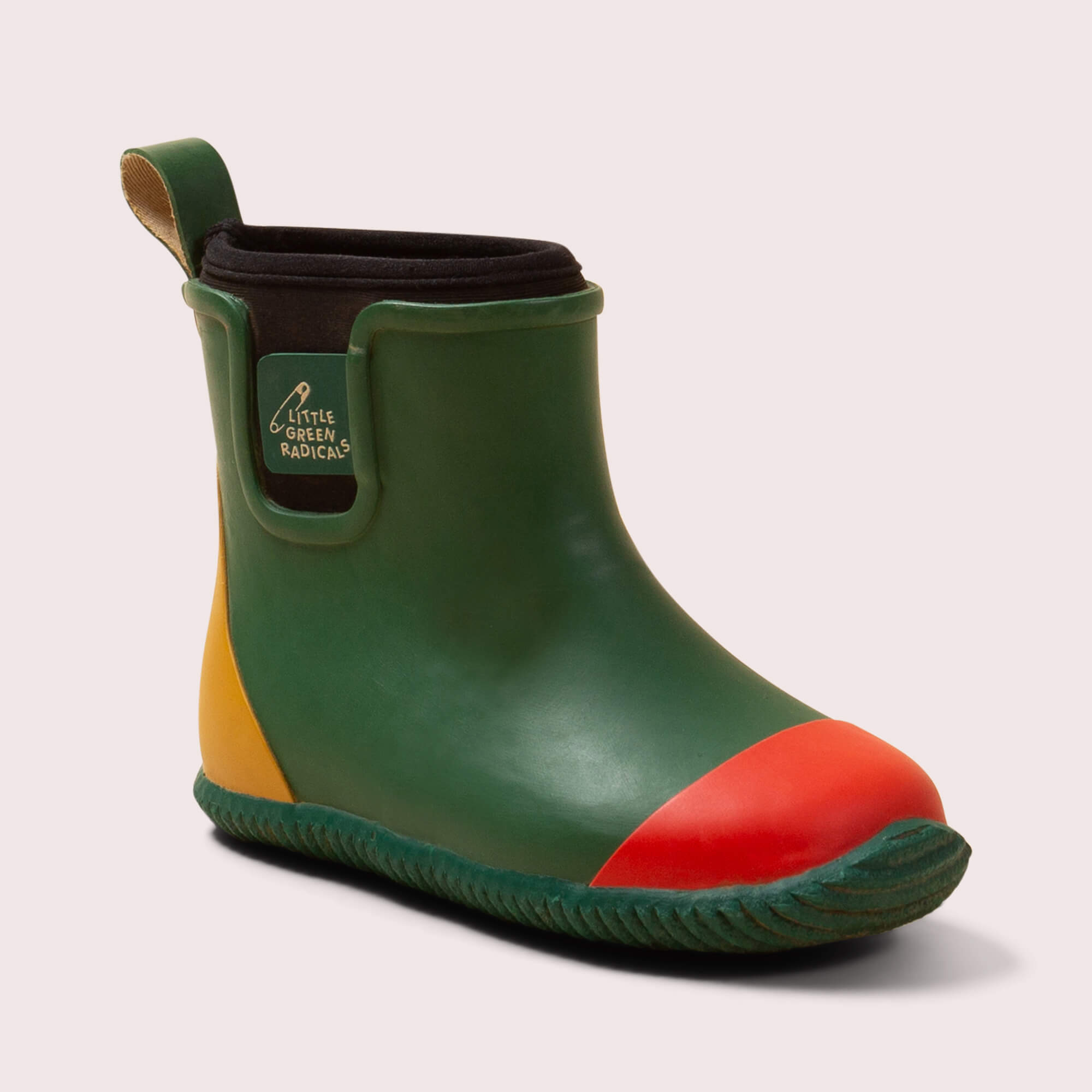 Colour Block Lined Ankle Rain Boots