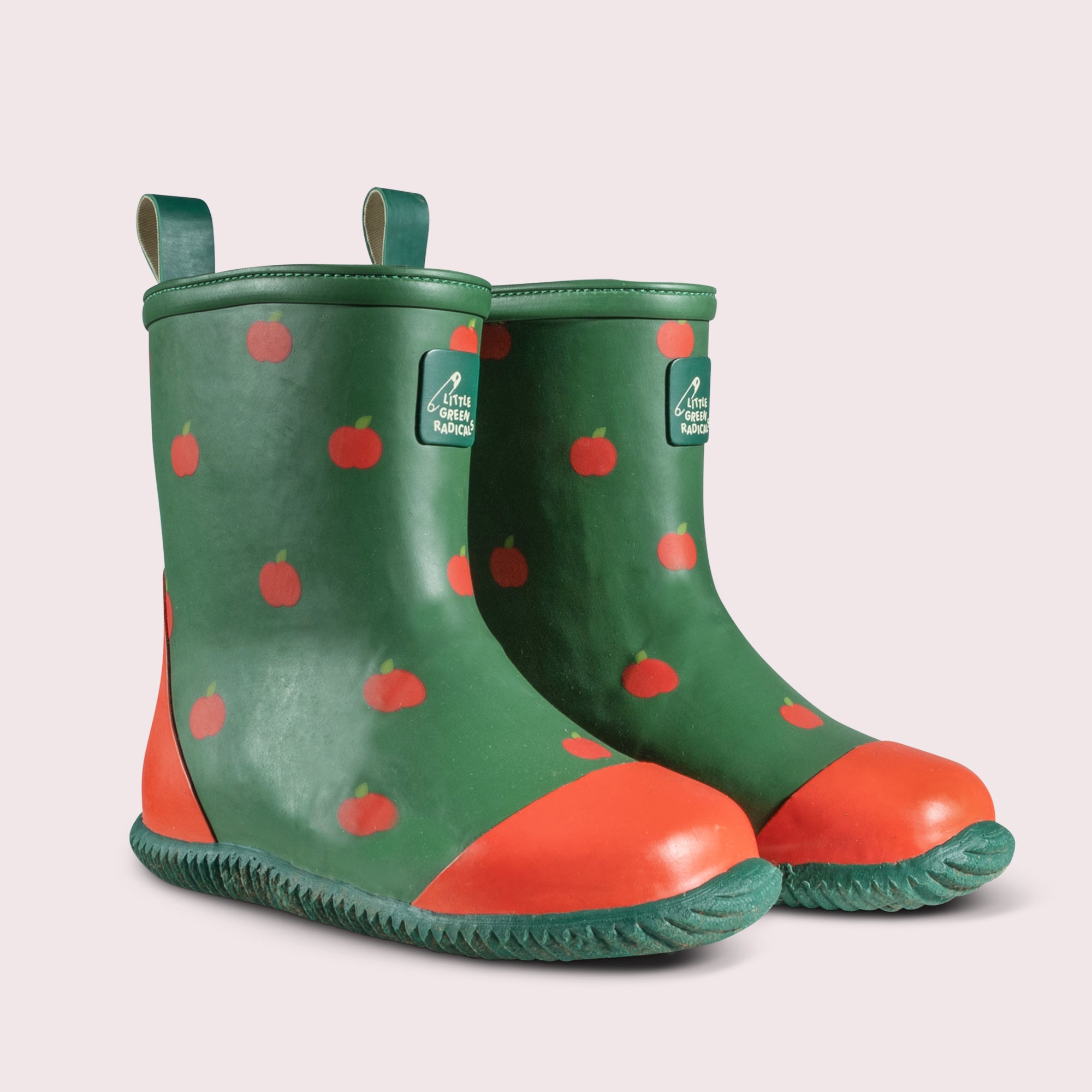 Red Apples Lined Classic Rain Boots