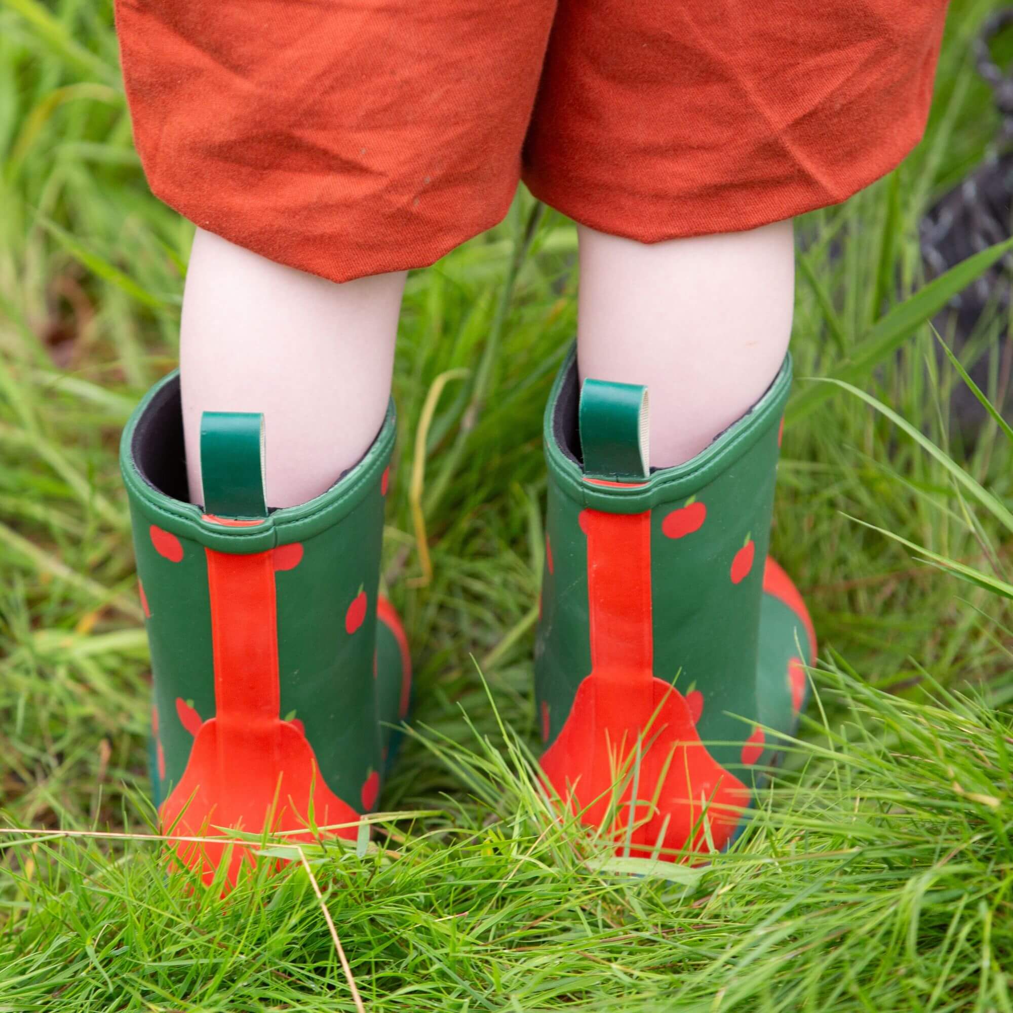 Red Apples Lined Classic Rain Boots