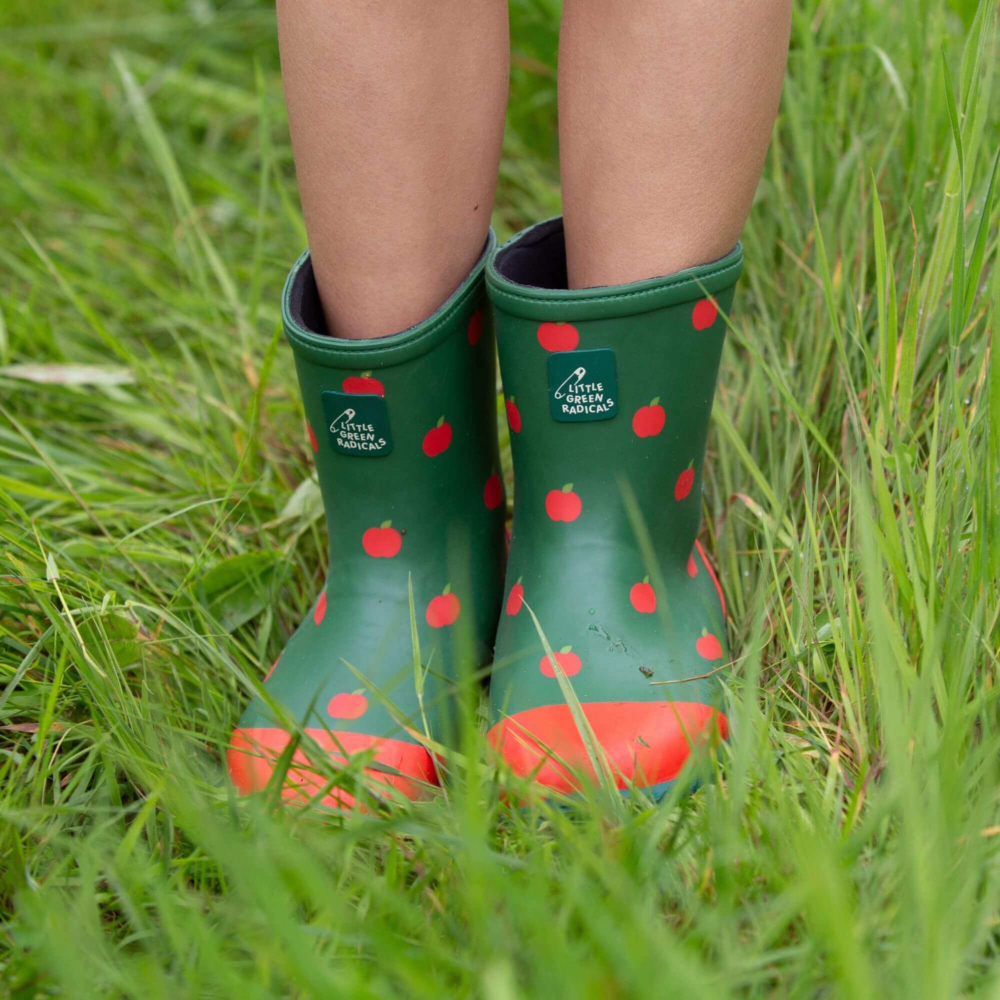 Red Apples Lined Classic Rain Boots