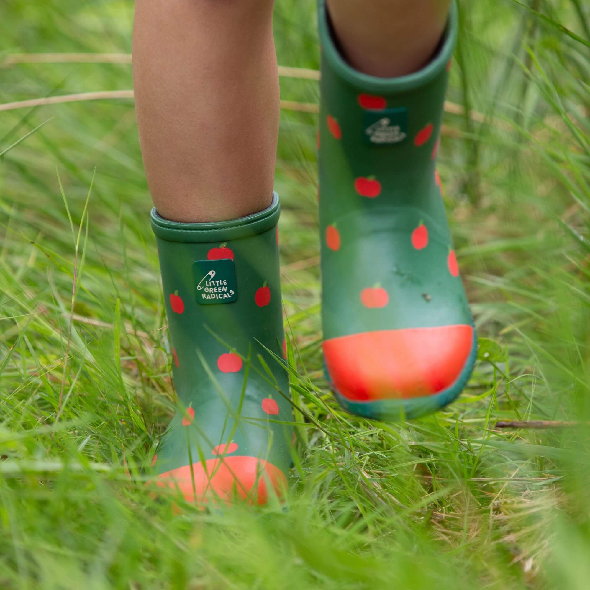 Red Apples Lined Classic Rain Boots