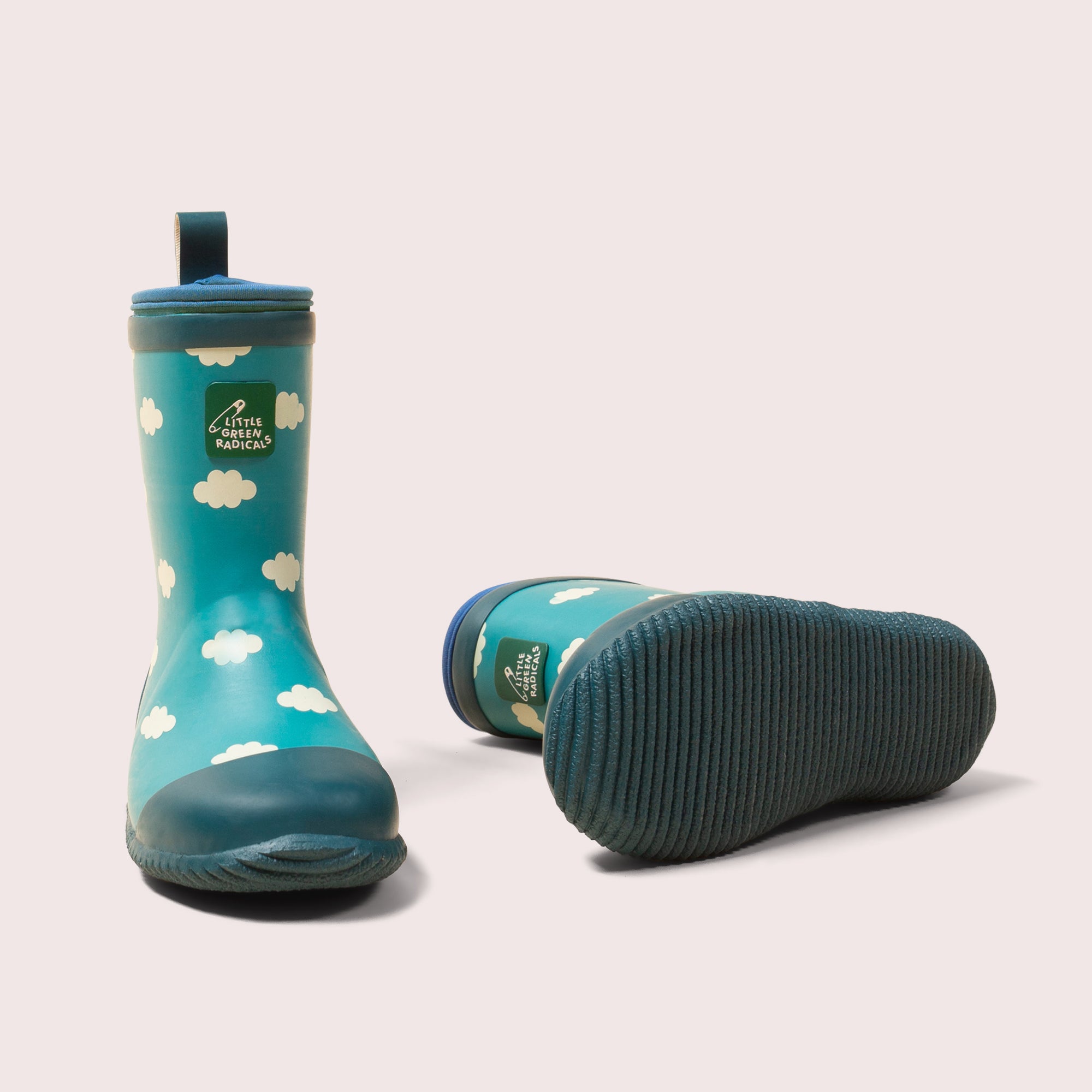 Blue Clouds Lined Classic Rain Boots