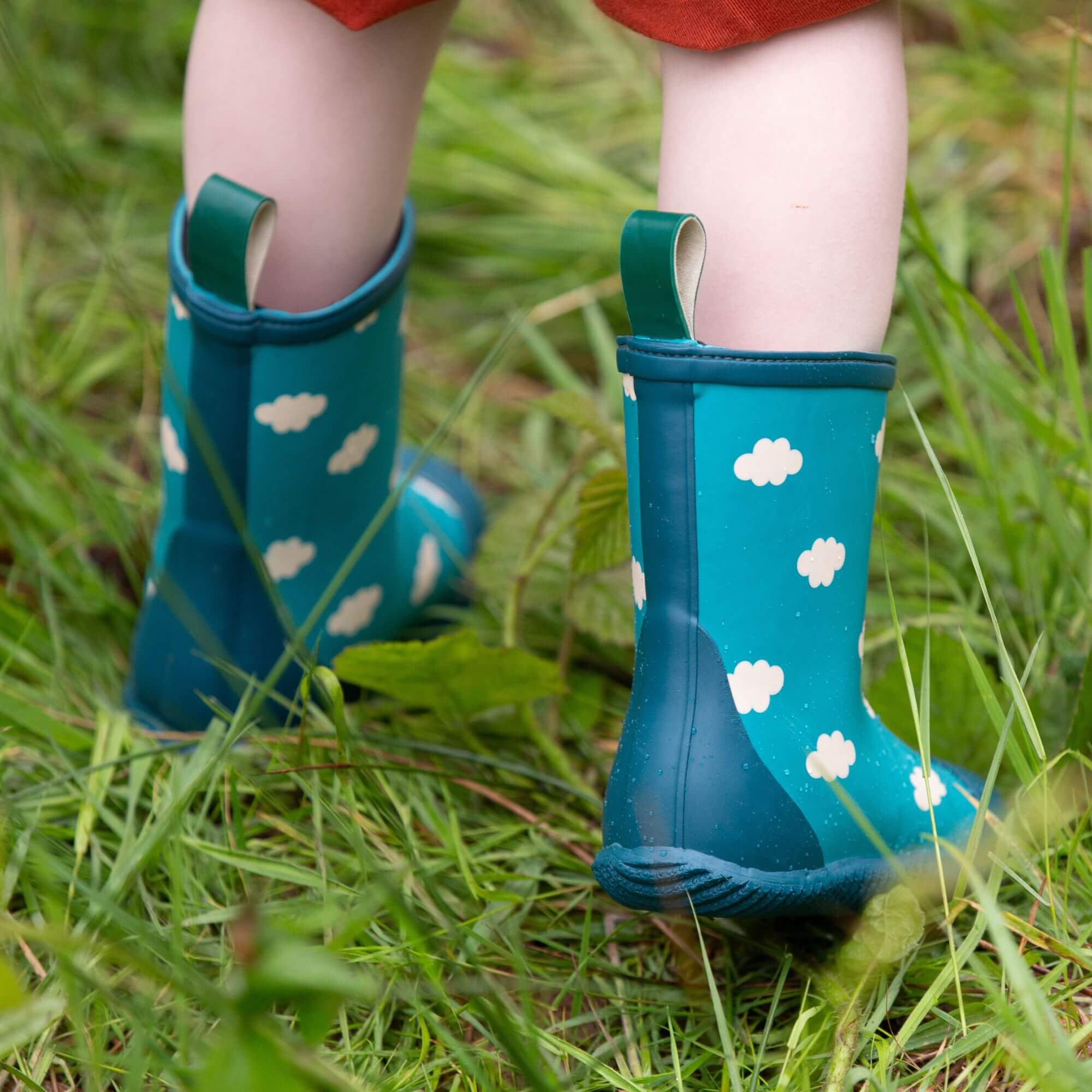 Blue Clouds Lined Classic Rain Boots