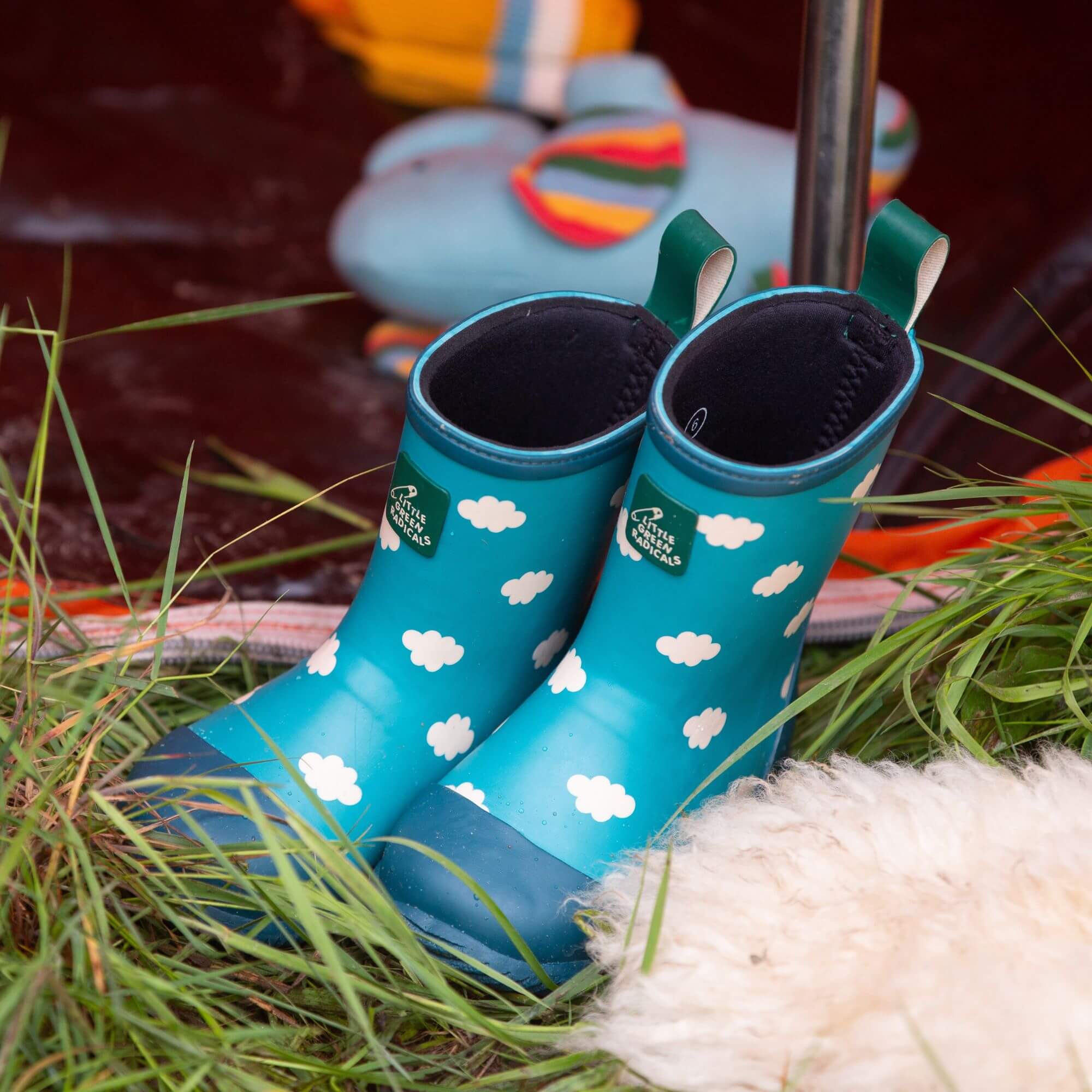 Blue Clouds Lined Classic Rain Boots