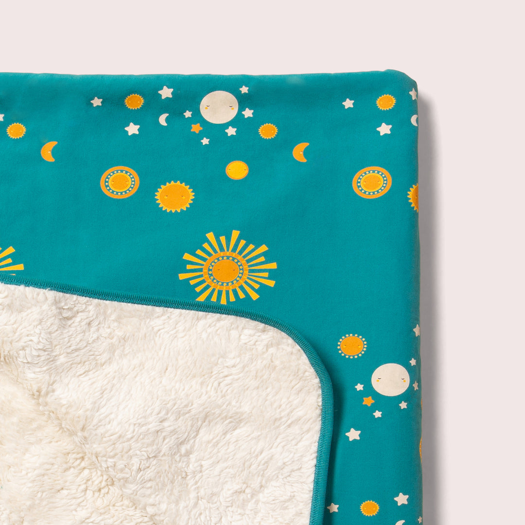 Sun & The Stars Sherpa Organic Hooded Baby Blanket