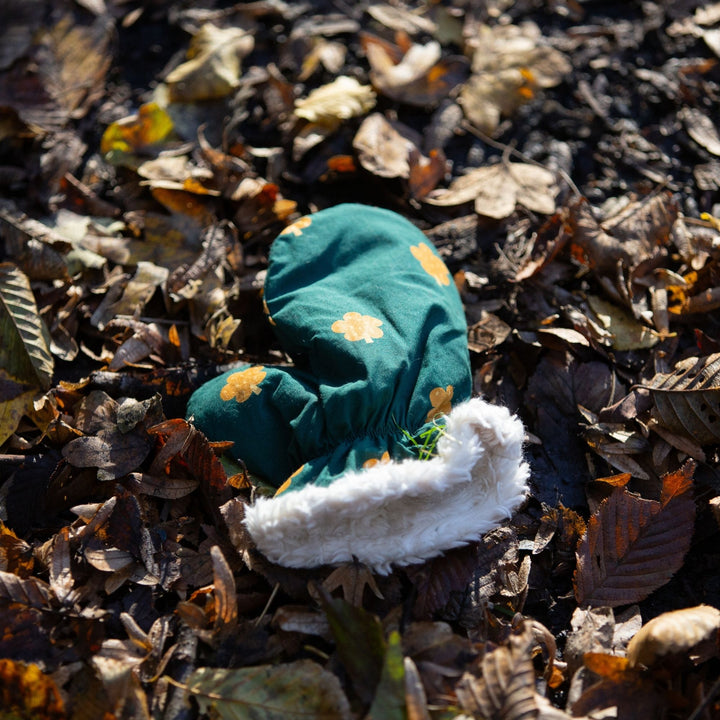 Golden Leaves Sherpa Lined Mittens