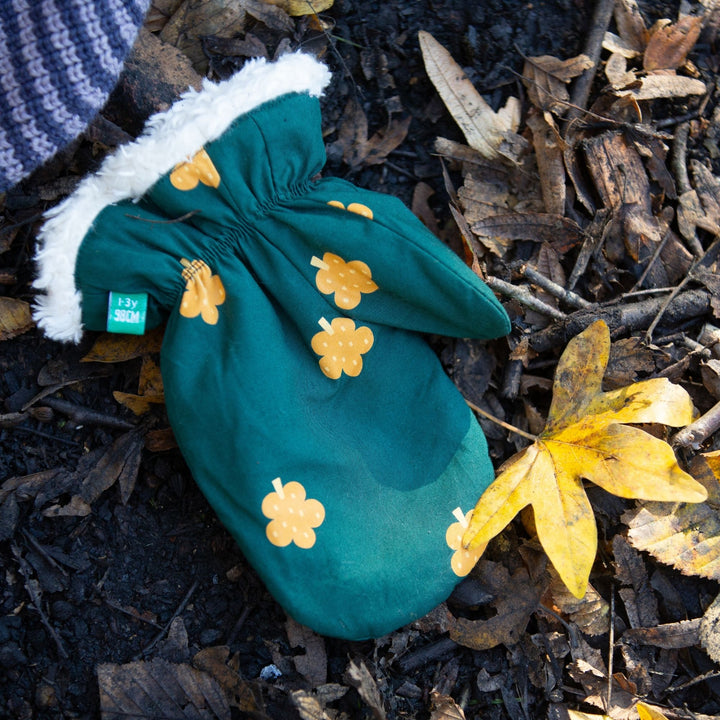 Golden Leaves Sherpa Lined Mittens