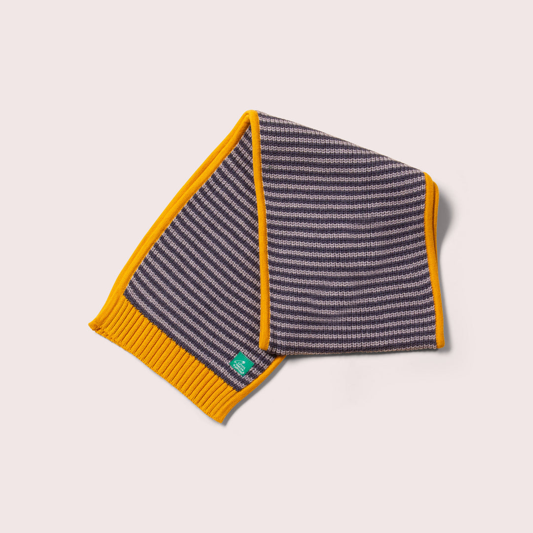 Dreamy Blue Striped Knitted Scarf