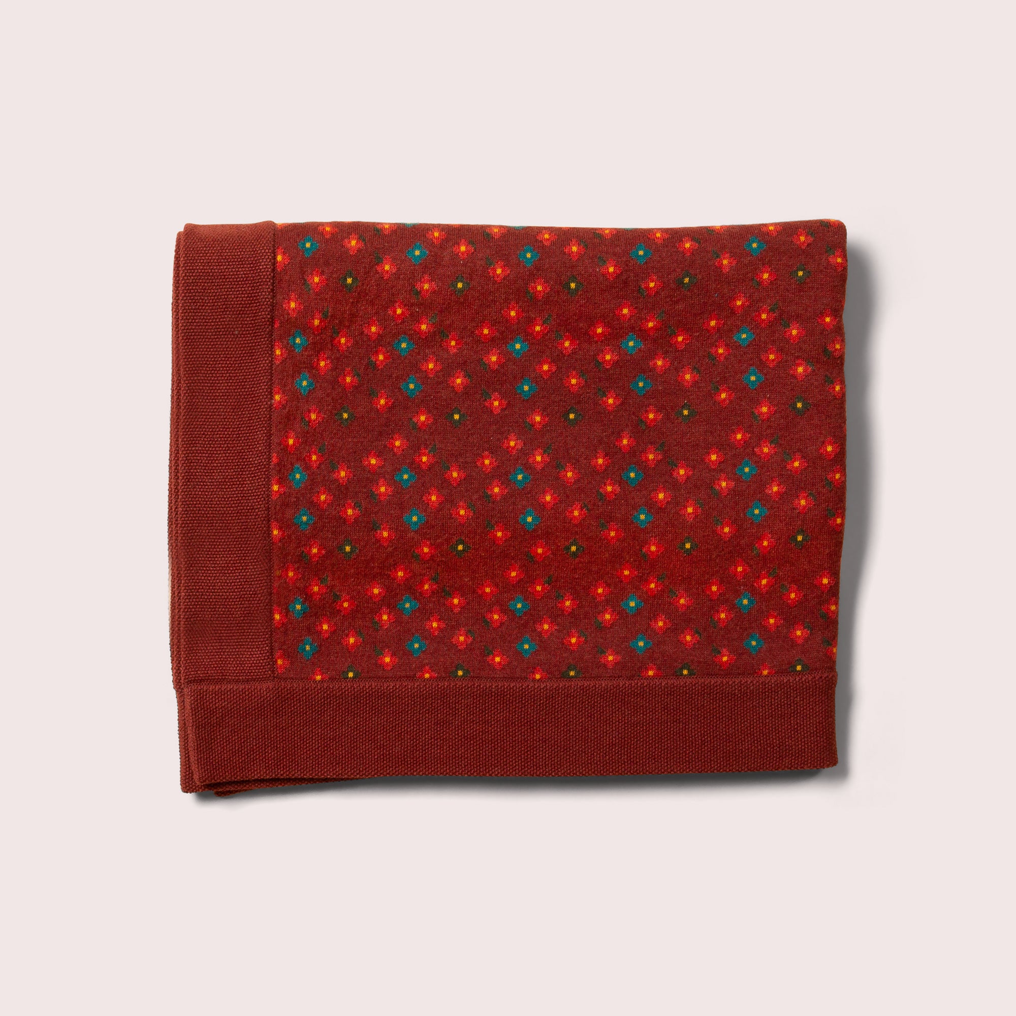 Hazelnut Flowers Soft Knitted Organic Baby Blanket