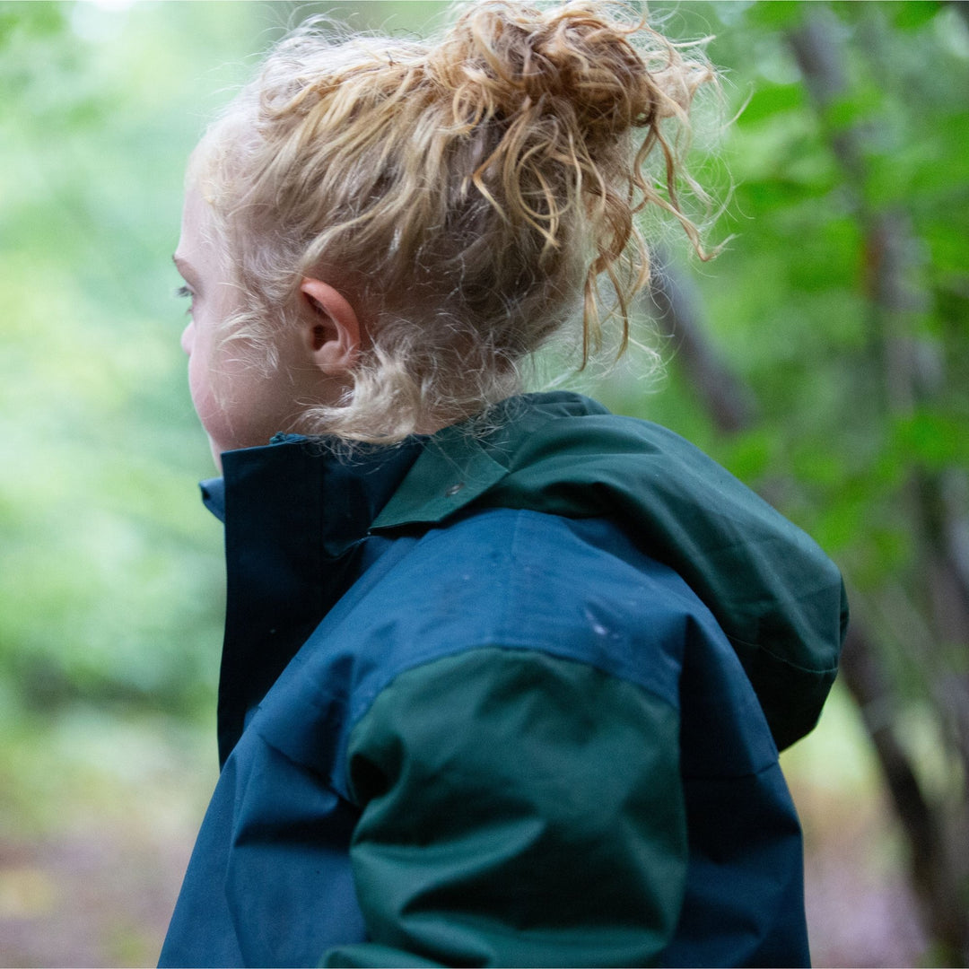 Blue Colour Block Recycled Waterproof Winter Coat