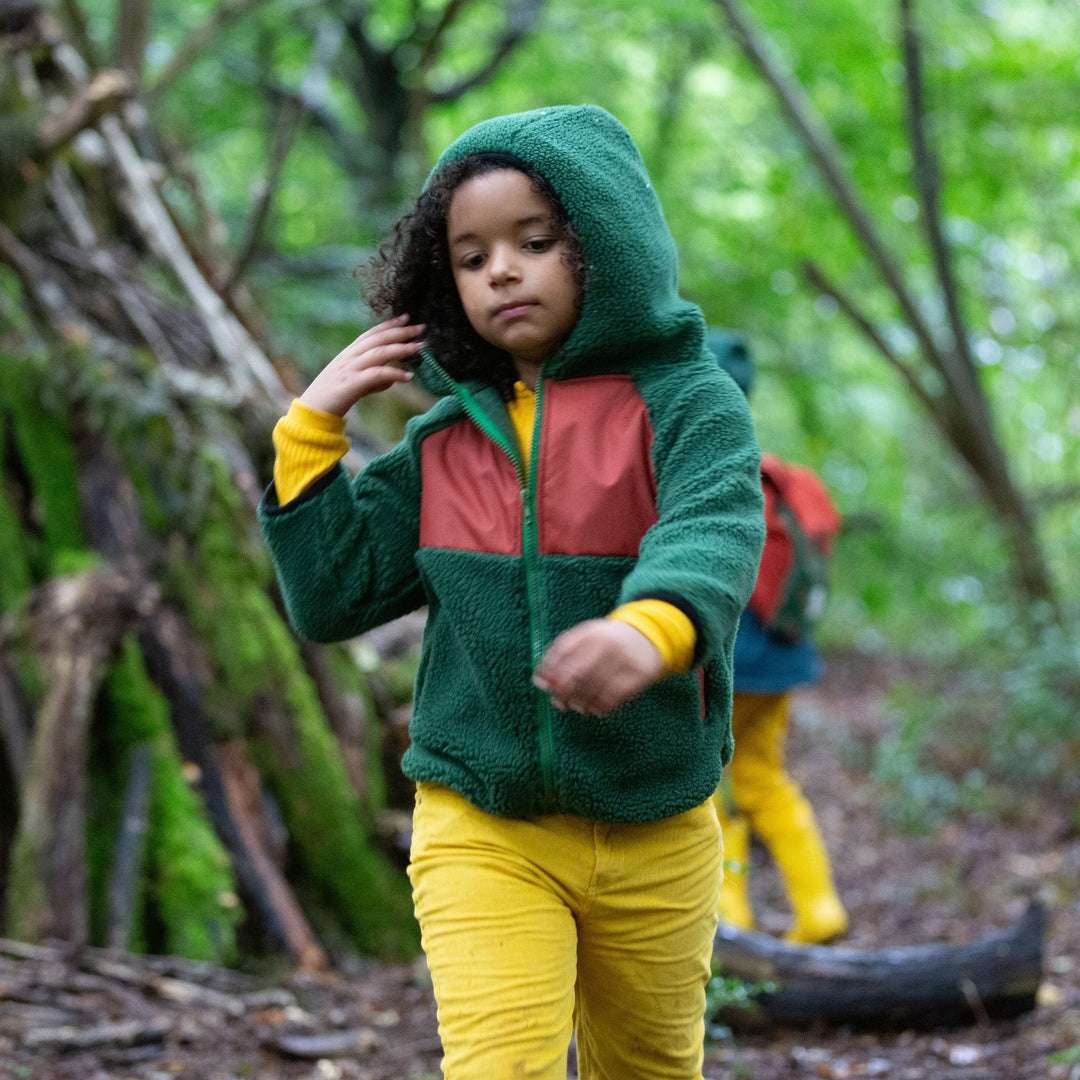 Olive Hooded Zip Up Recycled Fleece Jacket