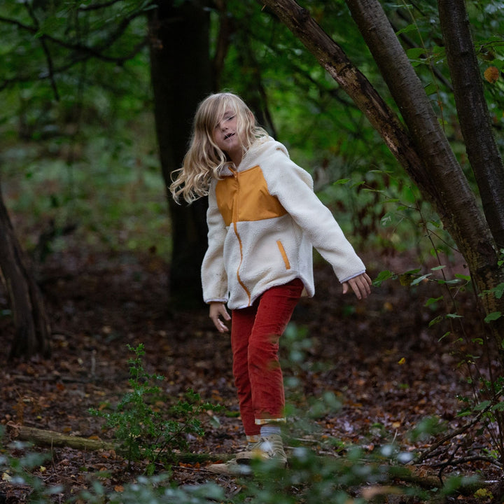 Cream Hooded Zip Up Recycled Fleece Jacket