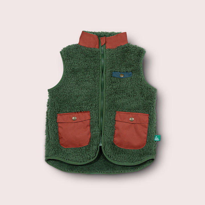 Olive Cosy Zip Up Recycled Fleece Gilet