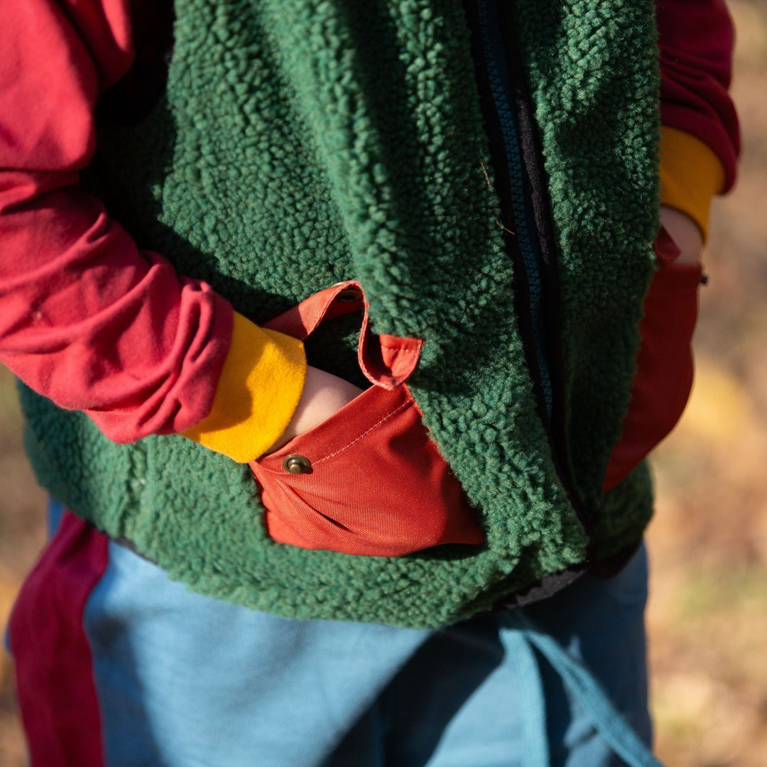 Olive Cosy Zip Up Recycled Fleece Gilet