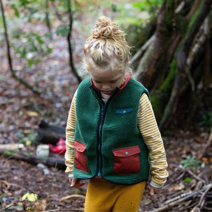 Olive Cosy Zip Up Recycled Fleece Gilet