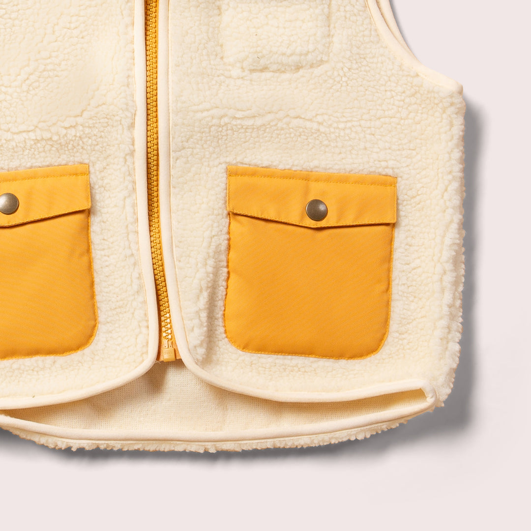 Cream Cosy Zip Up Recycled Fleece Gilet