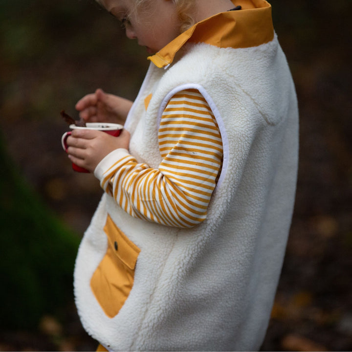 Cream Cosy Zip Up Recycled Fleece Gilet