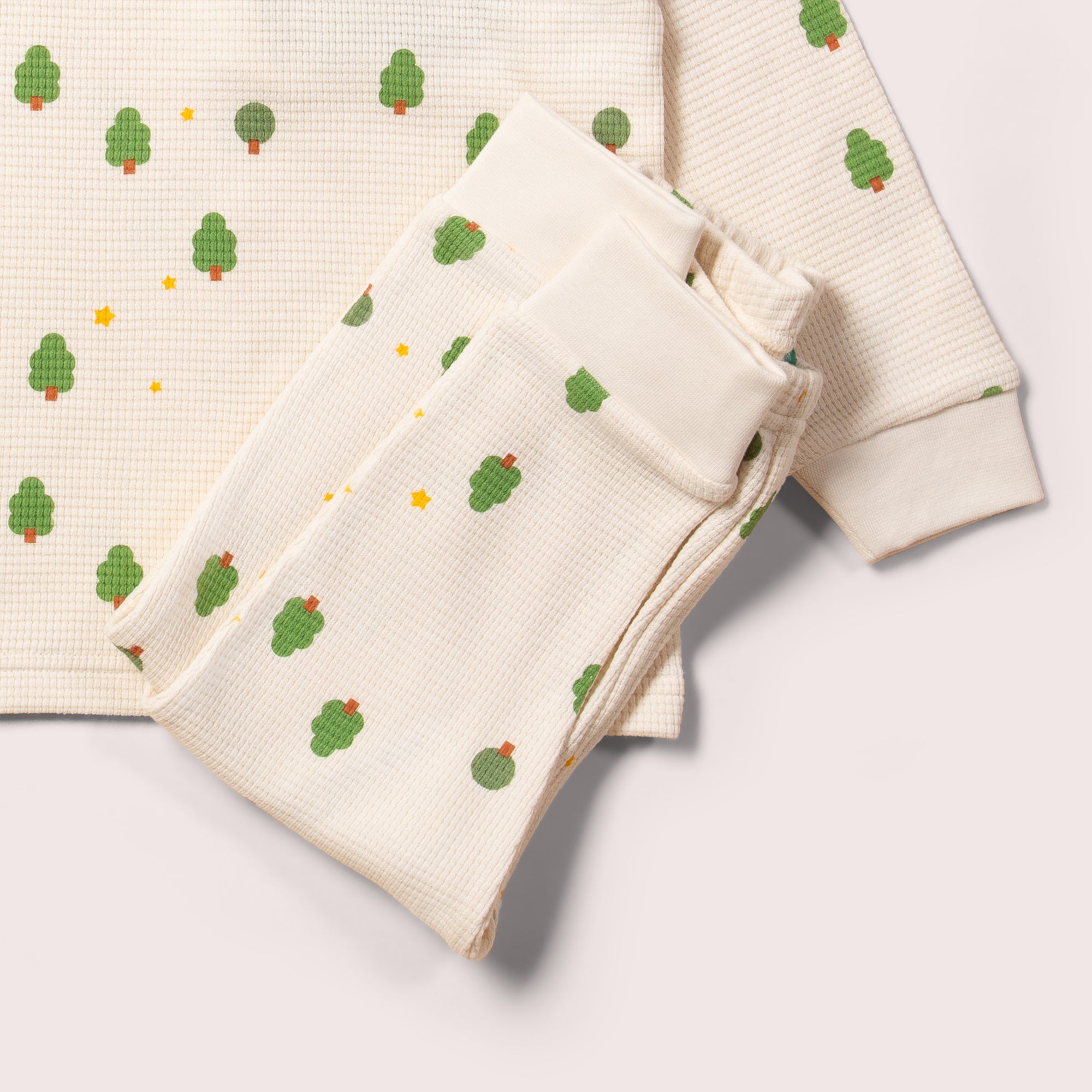 Cream Winter Trees Organic Waffle Pyjamas NOT AVAILABLE for USA/AUS/CAN